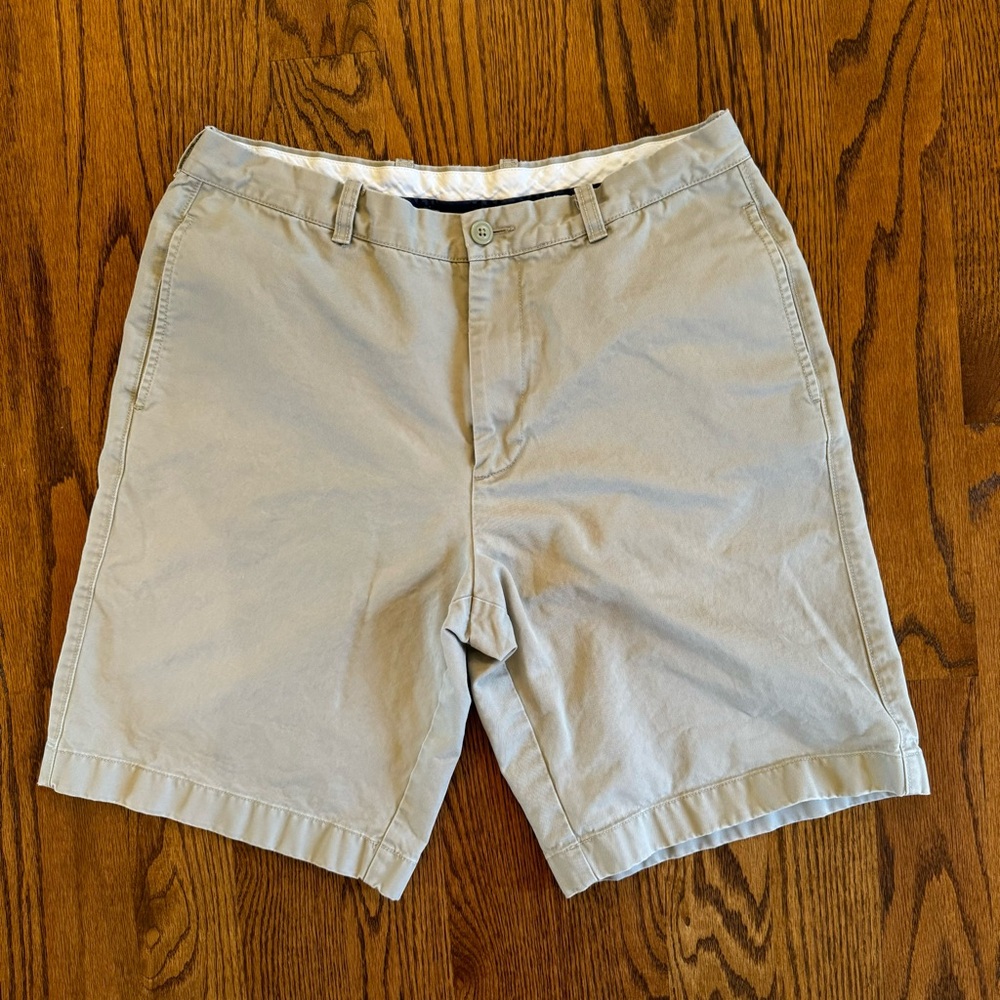 J.Crew Essential Chino Shorts Mens 35 Stone Khaki Cotton 10.5”